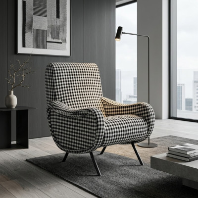 Projektant Lehn Krzesło Podkładka Sofa 1-osobowa Stal odporna z Włókienniczy Fotel