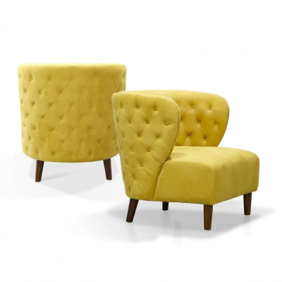 Żółty Chesterfield Fotel xl Włókienniczy Materiał Kanapy Sofy Creative Meble