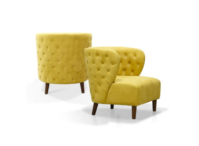 Żółty Chesterfield Fotel xl Włókienniczy Materiał Kanapy Sofy Creative Meble