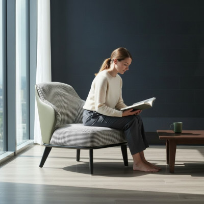 Salon Lounge Club Relaks Sofa Szary Design Meble jadalnia Fotel