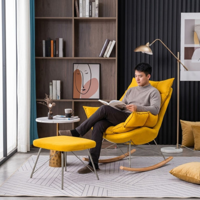 Fotel Metal Design Podkładka Lounge Fotel bujany Siedziba Pokój Swing