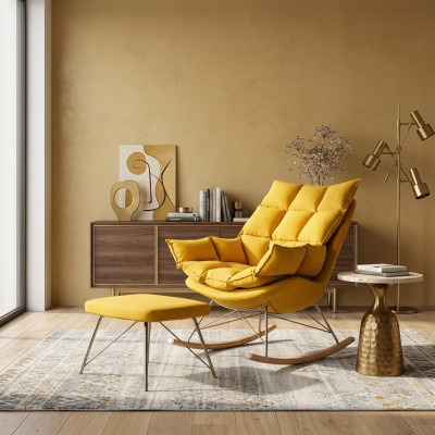 Fotel Metal Design Podkładka Lounge Fotel bujany Siedziba Pokój Swing