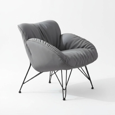 Fotel Soft TV do salonu Sofa Fotel Krzesło Aksamit Szary