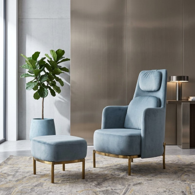 Fotel Krzesło Podkładka TV Skóra Włókienniczy Materiał Grey Design Lounge