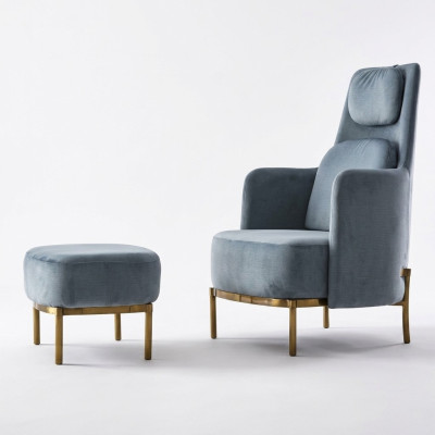 Fotel Krzesło Podkładka TV Skóra Włókienniczy Materiał Grey Design Lounge