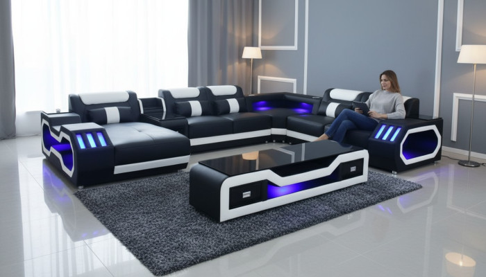 Żywy krajobraz Design Modern Narożnikowa kanapa Kształt U Sofa Żywy krajobraz New Podkładka Sofa