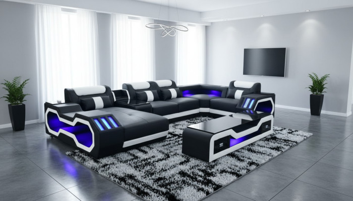 Żywy krajobraz Design Modern Narożnikowa kanapa Kształt U Sofa Żywy krajobraz New Podkładka Sofa