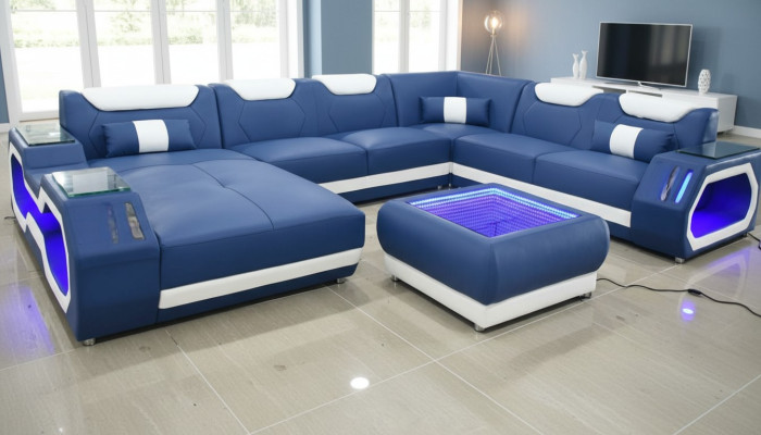 Sofy U Shape Narożnikowa kanapa Podkładka Kanapa Skóra Narożnik Nowy Żywy krajobraz Designer Couch