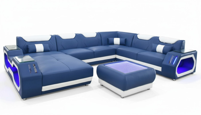 Sofy U Shape Narożnikowa kanapa Podkładka Kanapa Skóra Narożnik Nowy Żywy krajobraz Designer Couch