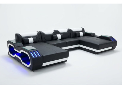 Narożnikowa kanapa Kształt U Żywy krajobraz Sofa Couch Podkładka Narożnik Materiał Sofy Skóra
