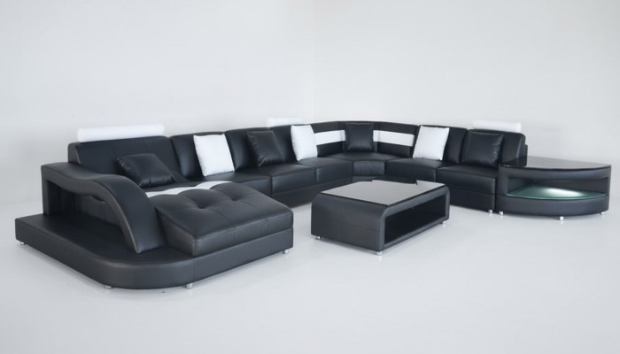 Narożnikowa kanapa Kształt U Żywy krajobraz Sofa Couch Podkładka Narożnik Materiał Sofy Meble Skóra