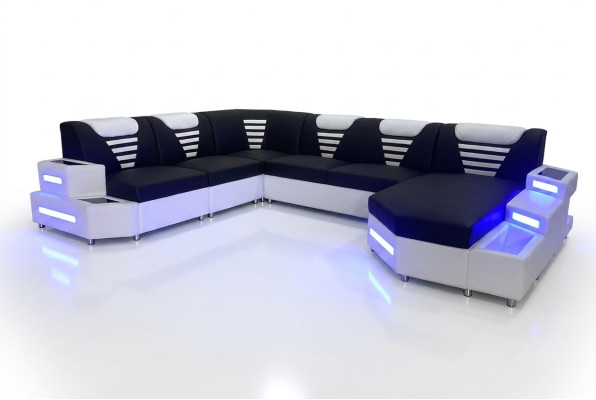 Design Nowoczesna Sofa Kanapa Narożnikowa Kanapa Kształt U Skórzana kanapa Żywy krajobraz Narożnikowa kanapa