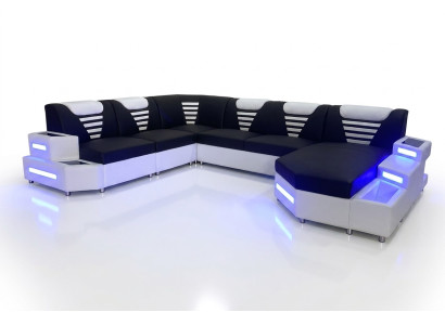 Design Nowoczesna Sofa Kanapa Narożnikowa Kanapa Kształt U Skórzana kanapa Żywy krajobraz Narożnikowa kanapa