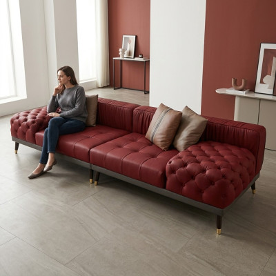 Chesterfield Big Sofa Luxury Meble Couch Podkładka Sofy Sofa 4 miejsce do siedzenia