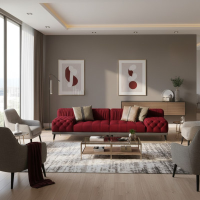 Chesterfield Big Sofa Luxury Meble Couch Podkładka Sofy Sofa 4 miejsce do siedzenia