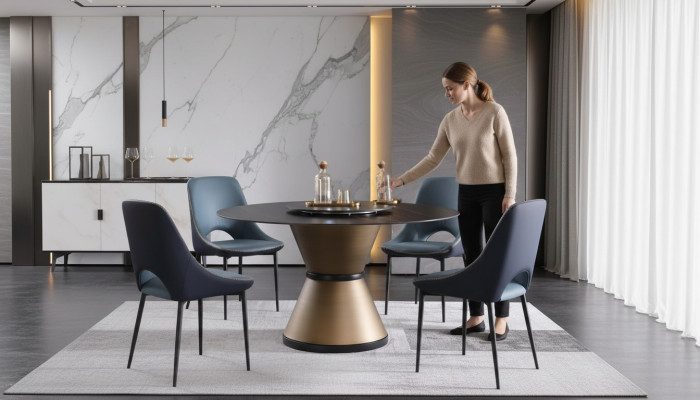 Nowoczesna jadalnia salon Kuchnia Okrągły stoły Stół obiadowy Design Tabela Okrągły