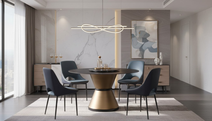 Nowoczesna jadalnia salon Kuchnia Okrągły stoły Stół obiadowy Design Tabela Okrągły