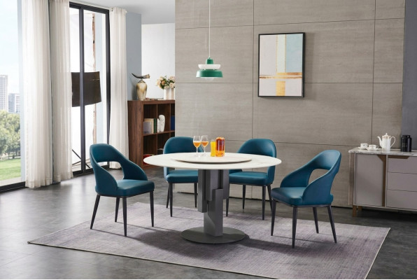 jadalnia Meble Owalny Stół obiadowy Tabela Design stoły Luxury Meble Okrągłe New Stal nierdzewna