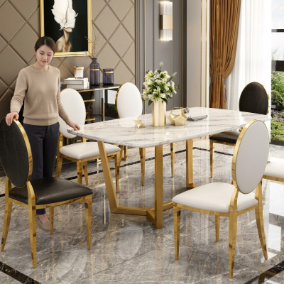 Design Stół obiadowy Modern Marble jadalnia Salon Kuchnia stoły Tabela