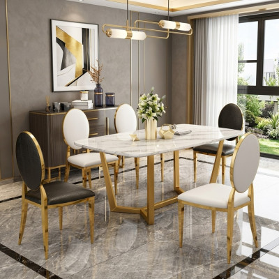 Design Stół obiadowy Modern Marble jadalnia Salon Kuchnia stoły Tabela