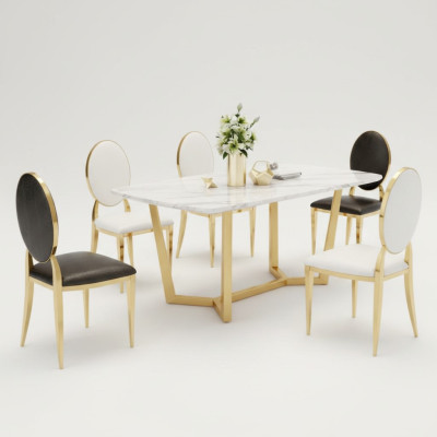 Design Stół obiadowy Modern Marble jadalnia Salon Kuchnia stoły Tabela