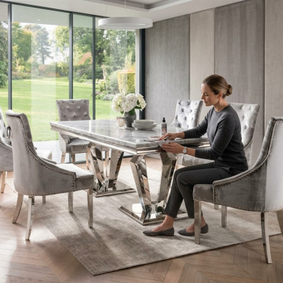 Stół obiadowy Nowoczesna jadalnia salon Kuchnia Design Tabela Metal