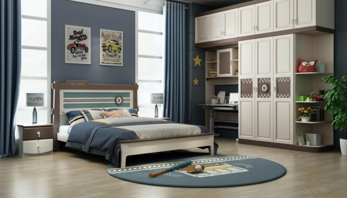 Sypialnia Kompletny zestaw Łóżko Stolik nocny Kredens 6-częściowe zestawy Design Drewno Meble