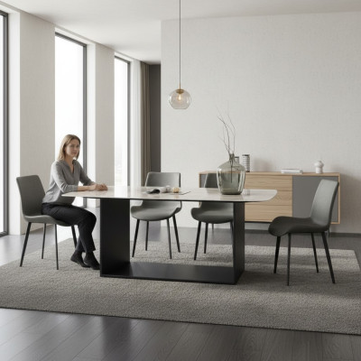 Stół obiadowy Modern Stal jadalnia salon Kuchnia stoły Design Tabela Metal