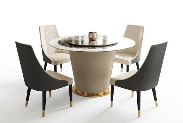Marmur Stół obiadowy Modern jadalnia salon Kuchnia stoły Design Tabela Okrągłe Nowość