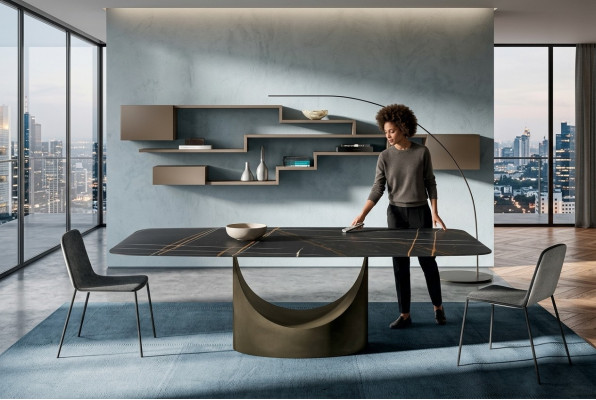 Nowoczesny Stół obiadowy Tabela stoły jadalnia Luxury Meble Design Stone Kuchnia Nowość