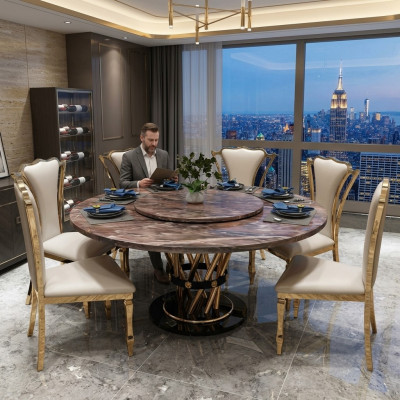 Marble Style Kuchnia Nowoczesny Stół obiadowy Tabela stoły jadalnia Luxury Meble Design