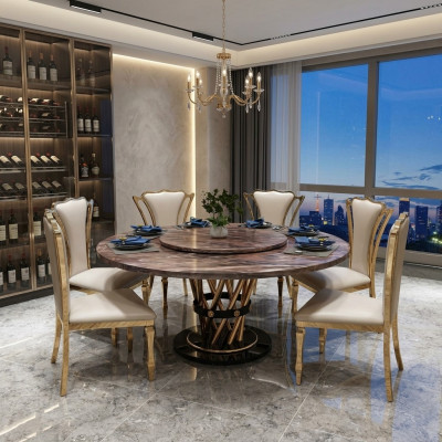 Marble Style Kuchnia Nowoczesny Stół obiadowy Tabela stoły jadalnia Luxury Meble Design