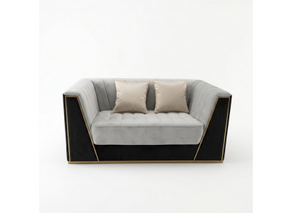 Luksusowa Sofa 2-osobowa Meble Design Podkładka Czarny Włókienniczy Aksamit Sofy Kanapy