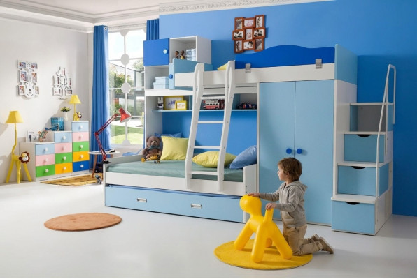 łóżko Łóżko na poddaszu Real Drewno Children & Pokój młodzieżowy Nowe piętrowe łóżka