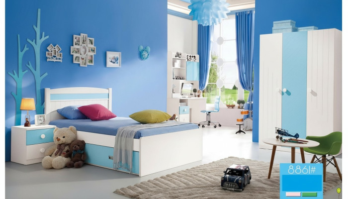 Komplet dziecięcy Pokój młodzieżowy Łóżko Kredens Szafa Tabela Office 4 szt. Meble