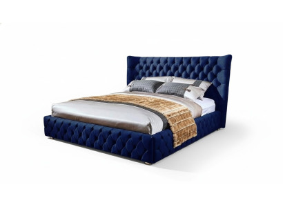 łóżko Chesterfield Desi180x200gn Podwójne łóżko Meble Podkładka Włókienniczy Blue Łóżko Nowe