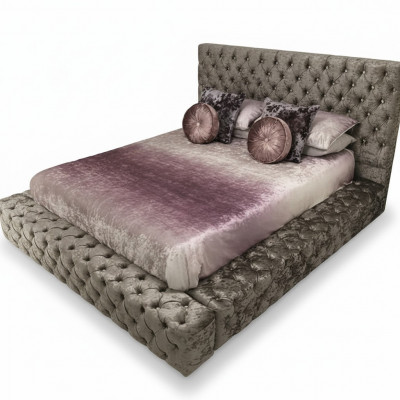 Chesterfield Podwójne łóżko Meble 180x200 Podkładka włókiennicza łóżka Luxury Design Rama