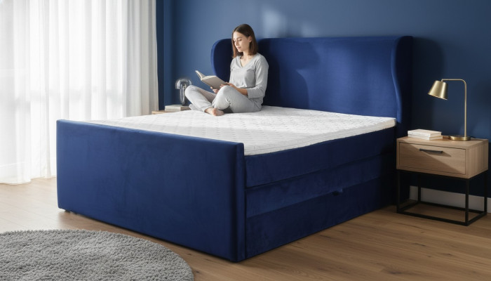 Designerskie łóżko w nowoczesnym stylu z elementami minimalizmu