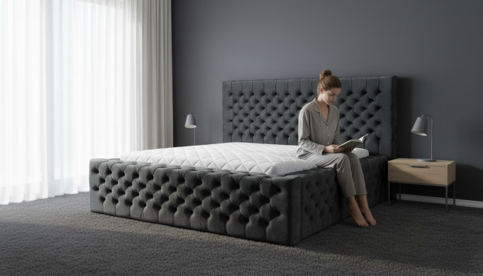 Nowoczesne łóżko hotelowe Chesterfield Podwójne łóżko New Modern King Size Bed