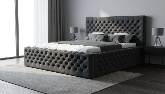 Nowoczesne łóżko hotelowe Chesterfield Podwójne łóżko New Modern King Size Bed