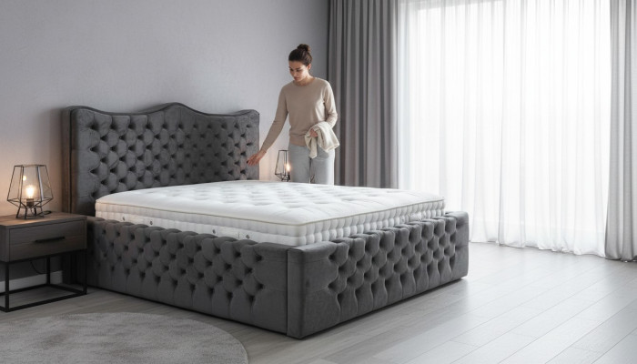Design Luxury podwójny Hotel Sypialnia Boxspring Kompletne łóżko Łóżko Podkładka