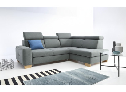 Nowoczesna sofa narożnikowa kanapa tapicerowana tkaniną sofa rozkładana zamów podkładkę