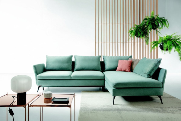 Salon Zielone Meble Włókiennicze Sofy Narożnikowa kanapa L Shape Couch Meble tapicerowane