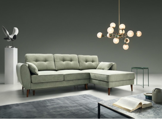 Sofy Design Narożnikowa kanapa L-shape Meble Łóżko Cechy Włókienniczy Skóra rozkładana sofa