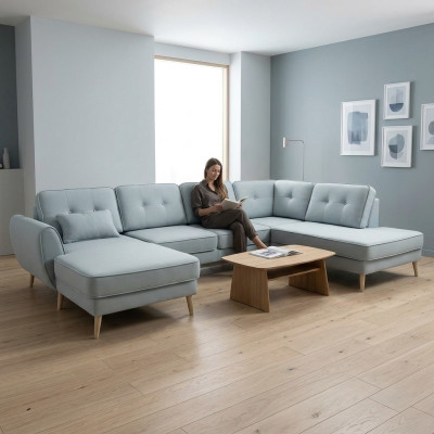 Meble do salonu Narożnikowa kanapa Sofa tekstylna Design Sofa Narożne sofy U Shape Modern Podkładka