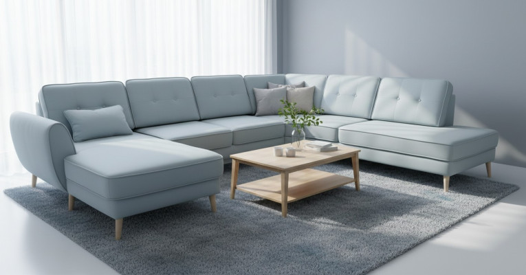 Meble do salonu Narożnikowa kanapa Sofa tekstylna Design Sofa Narożne sofy U Shape Modern Podkładka