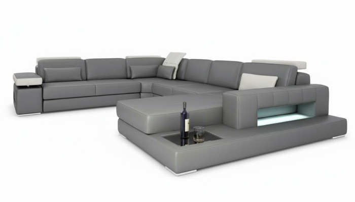 Sofy Szara Nowa Sofa Kształt U Sofa Tkaninowa Żywy krajobraz Design Modern Skóra
