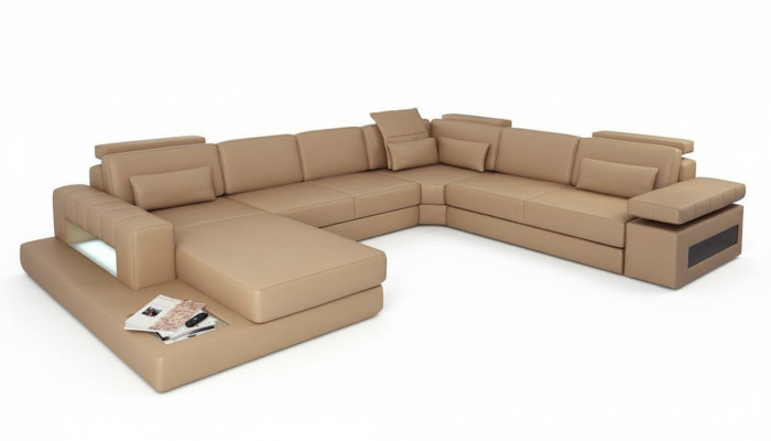 Żywy krajobraz Kształt U Design Nowoczesna Sofa Kanapa Narożnikowa kanapa Skóra Podkładka Nowość