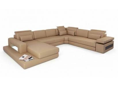 Żywy krajobraz Kształt U Design Nowoczesna Sofa Kanapa Narożnikowa kanapa Skóra Podkładka Nowość
