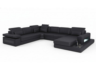 Żywy krajobraz funkcja łóżka Skóra Narożnikowa kanapa Kształt U Sofa Couch Włókienniczy Sofas Design